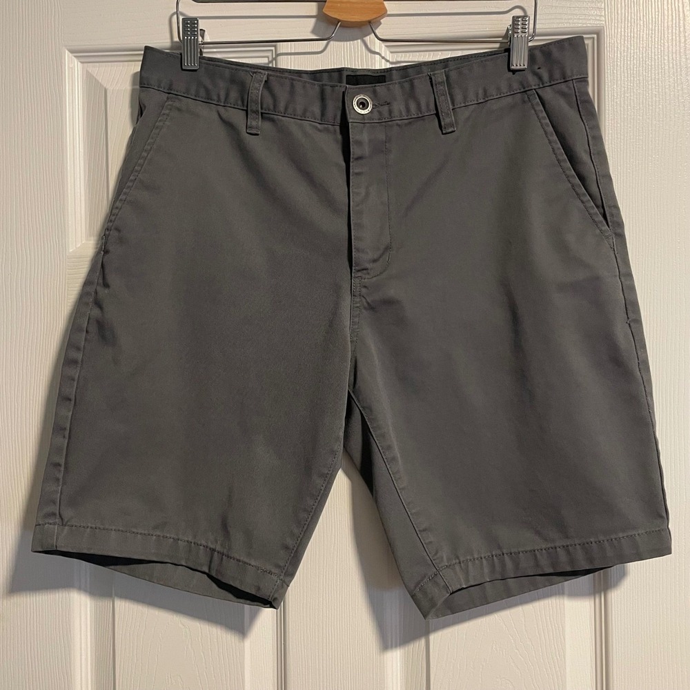 RVCA The Week End Chino Shorts Mens Size 34 Gray Flat Front‎ Casual